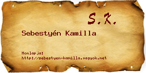 Sebestyén Kamilla névjegykártya